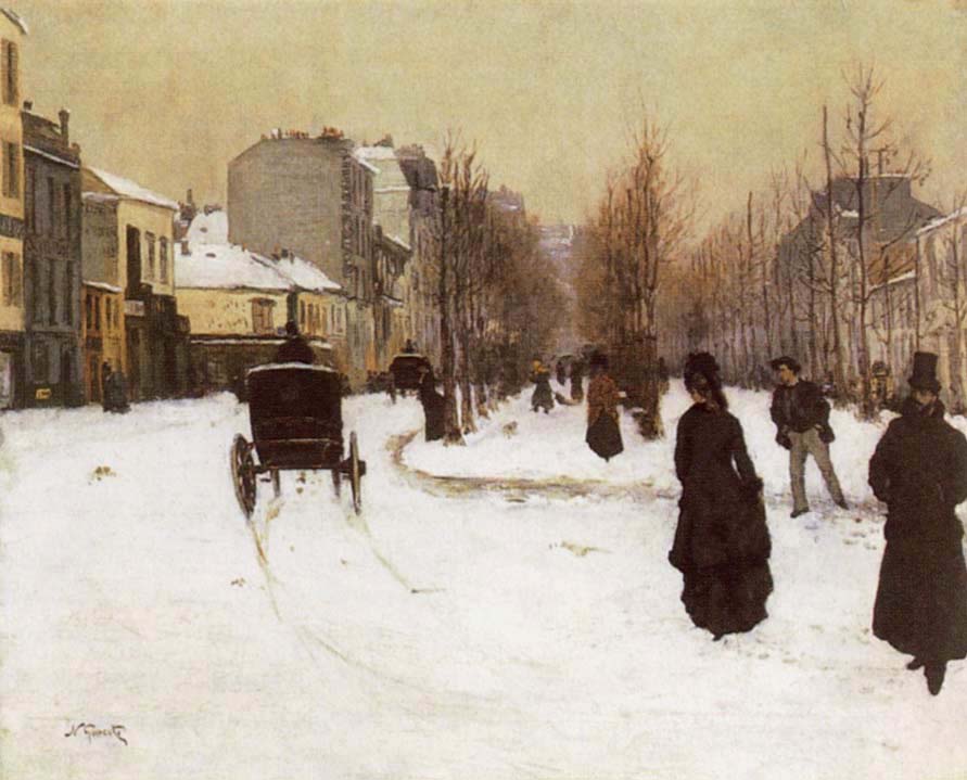 The Boulevard de Clichy Under Snow